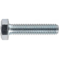 Zinc-plated Sealey M8 x 35mm setscrew with hexagonal head, threaded shaft, pack of 50, durable 8.8 grade steel.