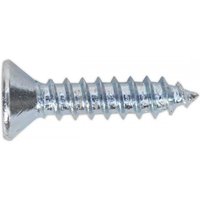 Sealey ST3516 self-tapping screw, 3.5x16mm, silver, countersunk head, Pozi drive, pack of 100.