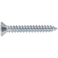 Silver Sealey self-tapping screw, 3.5 x 25mm, countersunk head, Pozi drive, pack of 100.