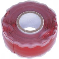 Red Sealey silicone repair tape roll, 5 meters long, with a smooth, glossy finish and a white inner core.
