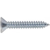 Sealey self-tapping screw, 6.3x38mm, silver, countersunk head, Pozi drive, pack of 100.