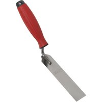 Sealey stainless steel finishing trowel with a red ergonomic handle and a flat, rectangular blade.