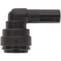 Black Sealey Stem Elbow with right-angle bend and cylindrical connector, textured surface.