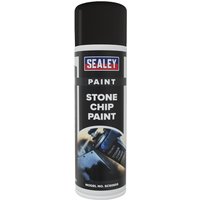 Black Sealey Stone Chip Protective Aerosol Spray Paint can with red and blue logo and white text.