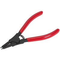 Black Sealey straight external circlip pliers with red rubber grips and a spring mechanism.