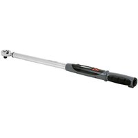 "Sealey digital angle torque wrench with silver shaft, black grip handle, and digital display on the side"