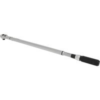 Sealey STW906 torque wrench, silver with black grip handle, 3/4" drive, long slender design with micrometer scale.