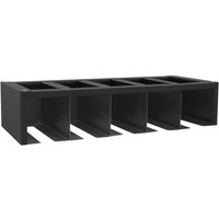 Black Sealey Superline Pro modular power tool rack with five slots and sturdy rectangular design.
