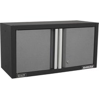 Black and grey Sealey Superline Pro MSS wall cabinet with two doors and sleek handles.