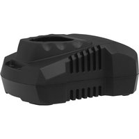 Black Sealey SV10.8 Series 10.8v Li-Ion battery charger with vented sides and compact, angular design.