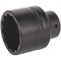 Black Sealey impact socket, 56mm bi-hex deep, 3/4in square drive, smooth finish with engraved branding.