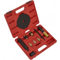 Red Sealey locking wheel nut removal set in a case with various sockets and tools.