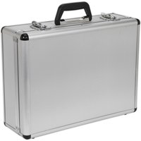 Silver Sealey aluminium tool case with radiused edges, black handle, and reinforced corners.