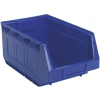 Blue Sealey plastic storage bin, open front, stackable design, 210x355x165mm, pack of 20.