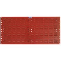 Red Sealey steel louvre panel, 1000x500mm, with multiple horizontal slots and side holes, pack of 2.