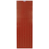 Red Sealey steel louvre panel, 500x1500mm, rectangular with multiple horizontal slots, pack of 2.