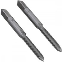 Sealey TSM4 tap set, two silver steel taps, M4 x 0.7mm, one taper and one plug, with threaded shafts and square ends.