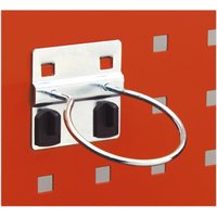 Sealey TTS29 Power Tool Holder, silver metal ring Ø80mm, mounted on red perforated board, pack of 2.
