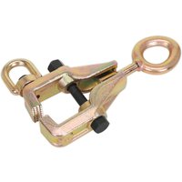 Gold Sealey two-direction box pull clamp with a screw mechanism and circular loop handle.