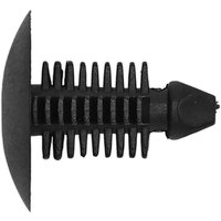 Black Sealey fir tree clip, 20mm x 22mm, with ribbed stem and flat circular head.
