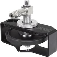 Sealey brake and clutch bleeder adaptor cap, black with silver fittings and threaded connector, rectangular shape.