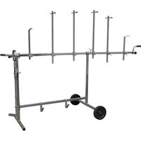 Gray Sealey panel stand with rotating arms, adjustable height, and two black wheels for mobility.