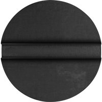 Black circular rubber jacking pad with a central slot for pinch welds.