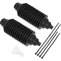 Black Sealey steering rack boot kit with two ribbed boots, four zip ties, and a small white funnel.