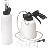 Sealey VS021 Pneumatic Vacuum Clutch and Brake Bleeder, white plastic bottles with black handles and clear tubing.