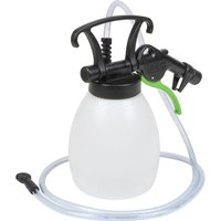 White Sealey air vacuum brake bleeder with black handle, attached clear tubing, and green trigger.