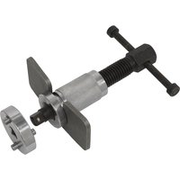 Sealey VS0247 tool with T-handle, silver body, and double adaptor for left hand brake piston wind back.