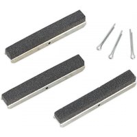 Three rectangular coarse stones with metal backing and three metal pins, designed for use with Sealey VS162 tool.