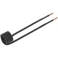 Black Sealey induction coil with copper ends, coiled loop design, 32mm diameter for direct heating applications.