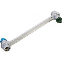 Sealey VS4512 double end brake bleeder spanner, silver with blue and green ends, 10 x 11mm size.