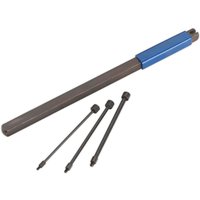Sealey VS801 Door Pin Extractor Tool Set with long metal handle, blue grip, and three interchangeable extractor bits.