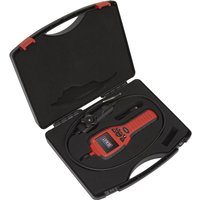 Red Sealey articulated video borescope with 6mm camera, black handle, in a black carrying case with red accents.