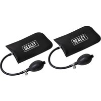 Black Sealey air cushion panel bags with hand pumps and white logo on each bag.