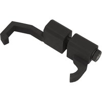 Black Sealey VSE4309 hybrid belt tensioner compression tool with dual hooks and adjustable screw mechanism.