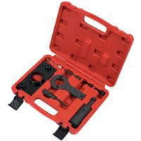 Red Sealey diesel engine timing tool kit with black components in a molded case for GM 2.0CDTi engines.