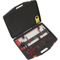 Sealey VSE7171 camshaft installation kit in black case with red and black tools for belt and chain drive systems.