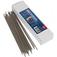 Sealey WE2520 Welding Electrodes, Ø2 x 300mm, 2.5kg pack, gray rods with white box and blue label.