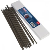 Sealey WE2540 welding electrodes Ø4 x 350mm, 2.5kg pack, dark rods with white box and blue label.
