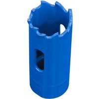 Blue Sealey HSS hole saw blade Ø16mm with jagged cutting edge and cylindrical body.