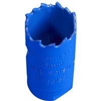 Blue Sealey HSS hole saw blade Ø25mm with jagged cutting edge and embossed text.