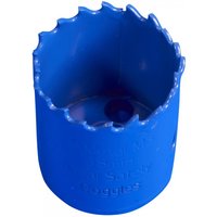 Blue Sealey HSS hole saw blade, Ø38mm, with jagged cutting edge and smooth cylindrical body.
