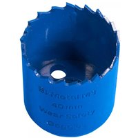 Blue Sealey HSS hole saw blade Ø40mm with jagged cutting edge and central pilot hole.