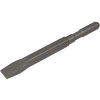 "Steel Sealey Worksafe flat chisel for CP9 breaker, featuring a hexagonal shaft and wide, flat cutting edge"