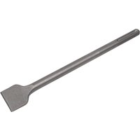 Sealey Worksafe SDS Max wide flat chisel, metallic gray with a long cylindrical handle and broad flat blade.