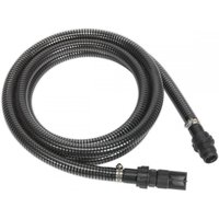 Black corrugated suction hose, 4 meters long, with 25mm diameter and secure end fittings.
