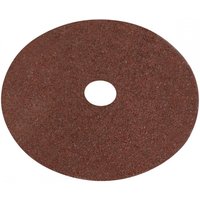 Brown Sealey fibre-backed disc, 115mm diameter, 24 grit, circular with central hole, pack of 25.